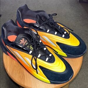 Adidas Men's Black and Orange Sneakers